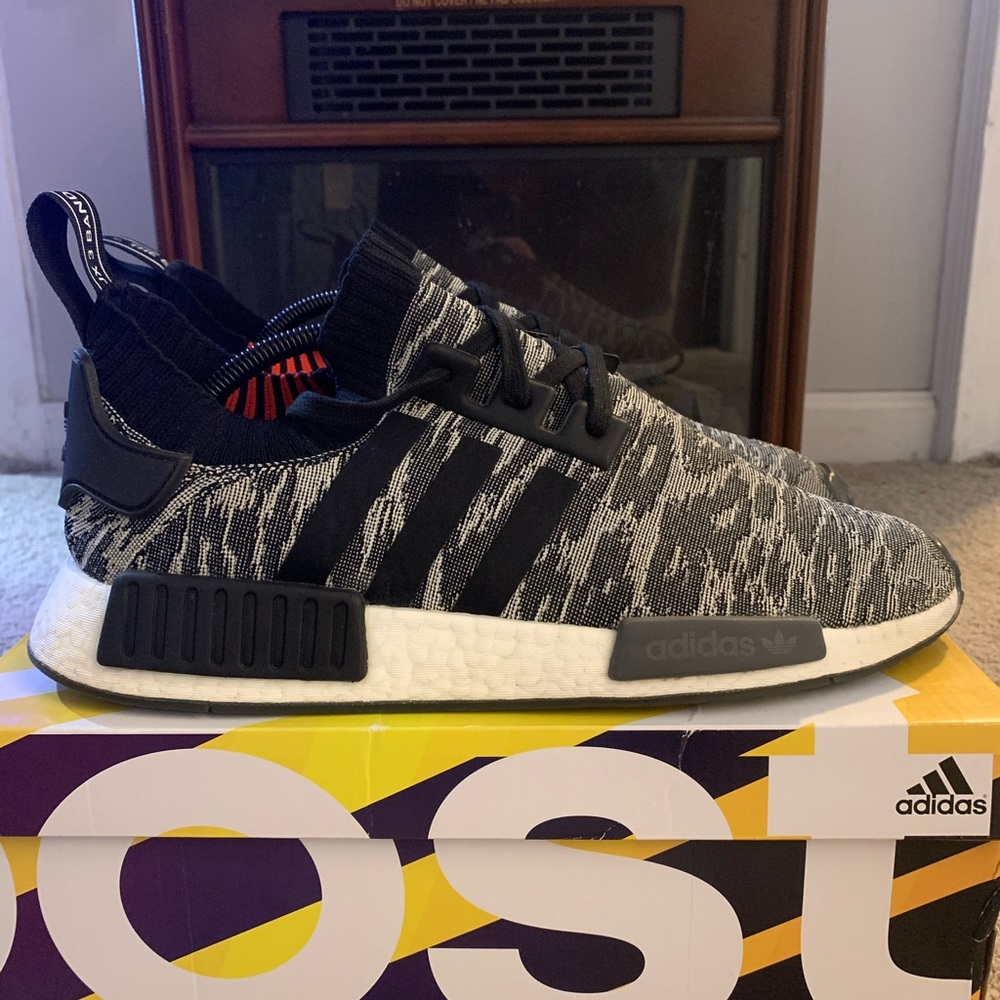 adidas nmd pk r1 black glitch